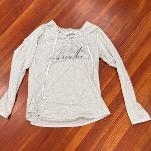 Light Gray Women's Hoodie with 'Breathe' Design